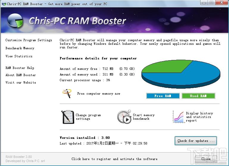 Chris-PC RAM Booster,RAM Booster,内存清理优化,内存清理